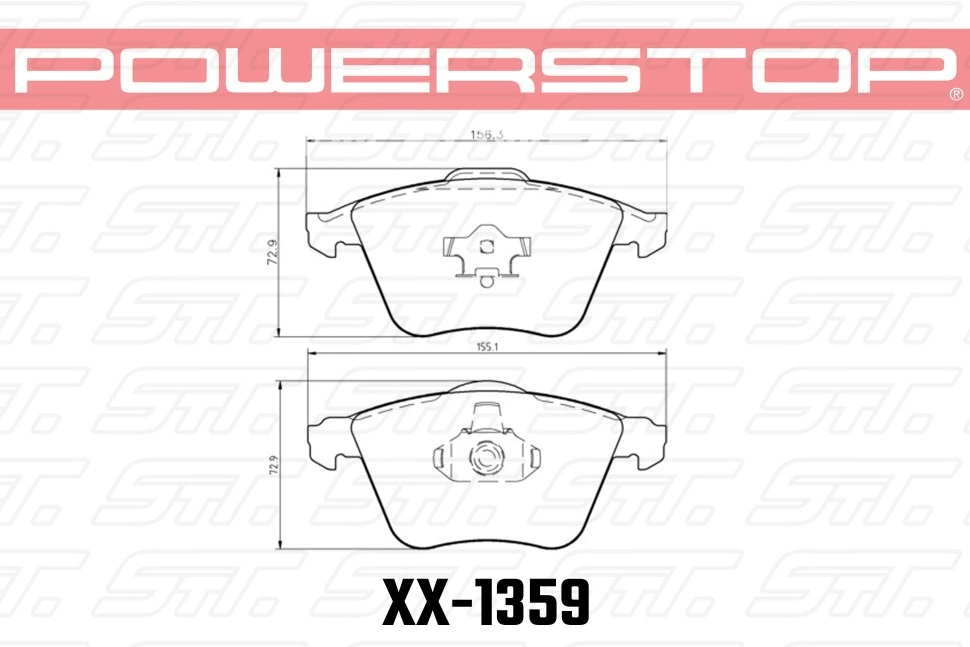 PowerStop Колодки тормозные 17-1359 передние Audi TT 8J; S3 8P; Golf 6 R