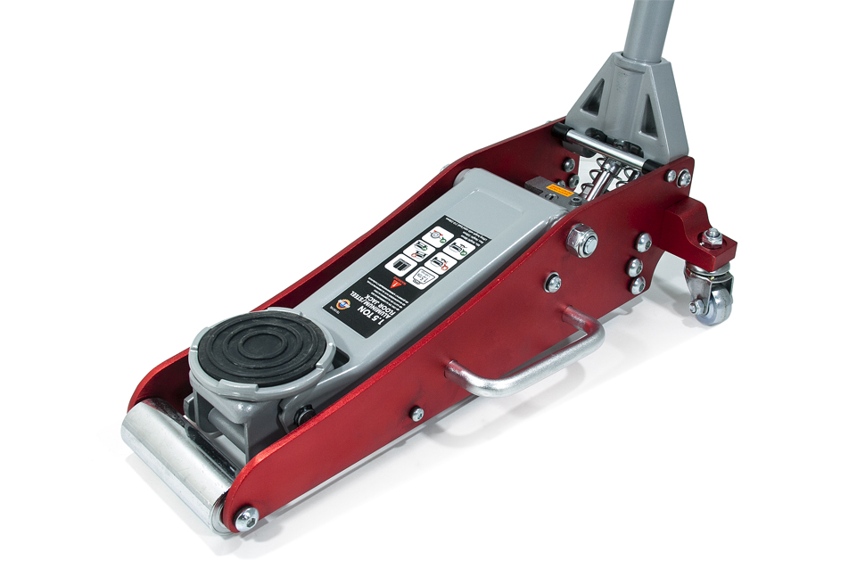 Домкрат алюминиевый max 1,5 т. Высота подхвата 90mm; Высота подъёма max 358mm. Вес 14kg. (63094)