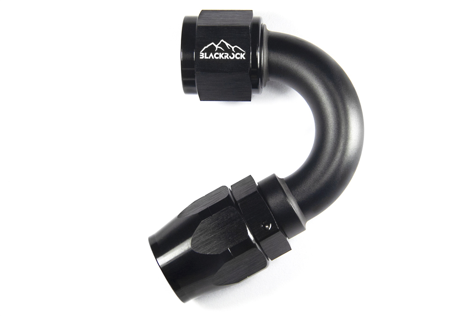 - 10 AN (10AN AN10) фитинг 150°, 20 серия Cutter Style, BLACKROCK LAB ЧЁРНЫЙ, A10-150-2BK