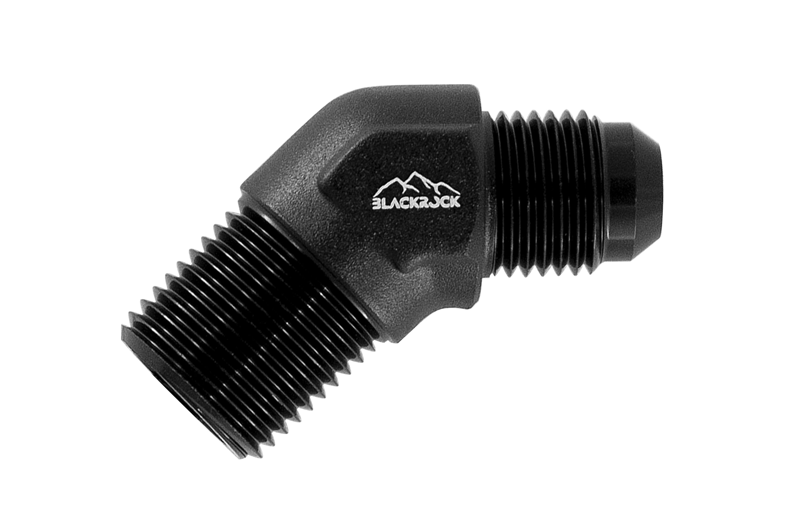 Адаптер П AN06 - П 3/8 NPT, 45°, алюминий, BLACKROCK LAB, AF823-063845BK