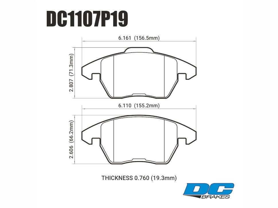 DC Brakes STR.S+ DC1107P19 Передние тормозные колодки для VAG PQ35 312mm