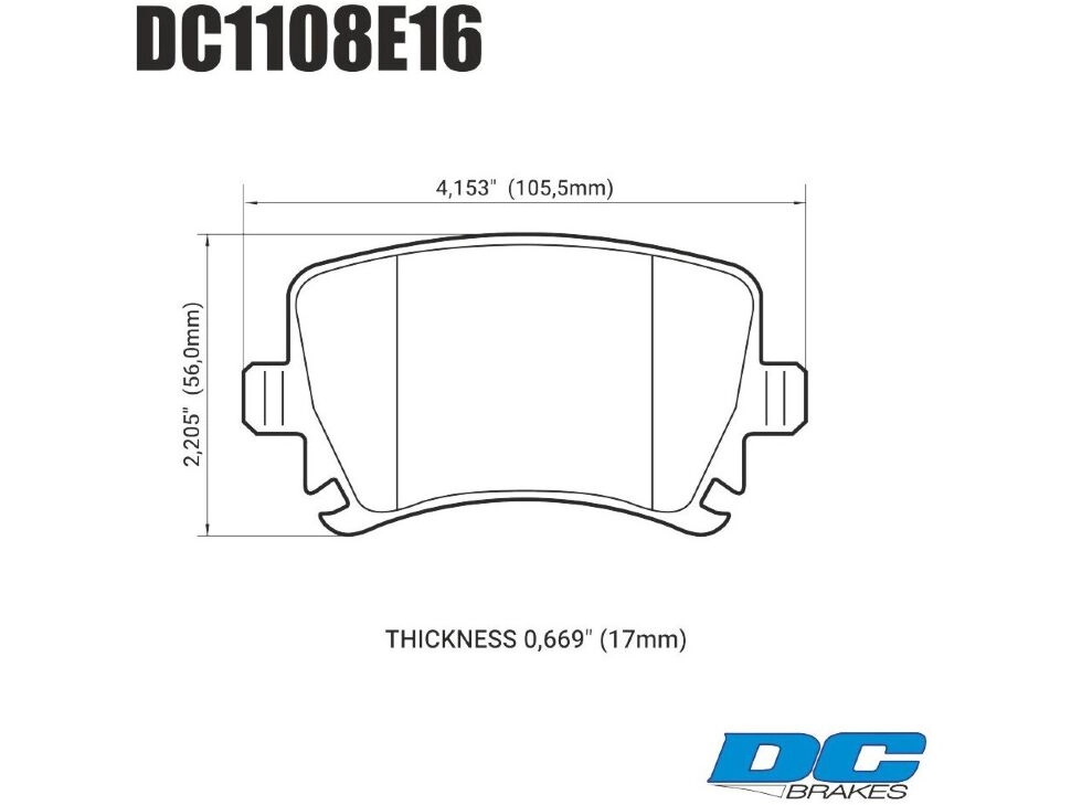 DC Brakes RT.2 DC1108E16 Задние тормозные колодки для VAG PQ35 310mm