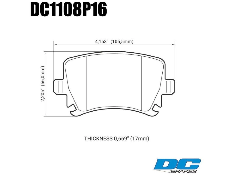 DC Brakes STR.S+ DC1108P16 Задние тормозные колодки для VAG PQ35 310mm
