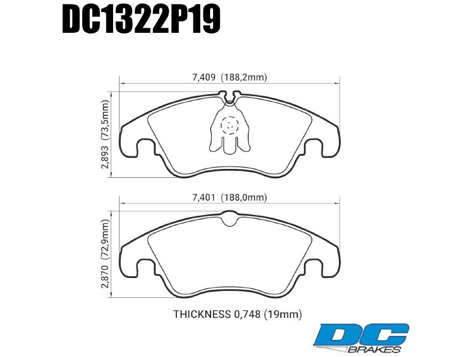 DC Brakes STR.S+ DC1322P19 Передние тормозные колодки для AUDI A4 8K (B8); A5 8T; Q5