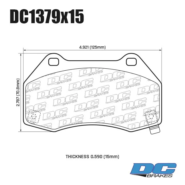 Колодки тормозные DC1379S15 DC Brakes R24 перед Brembo Renault Clio3 RS; FIAT 124; Mazda MX5