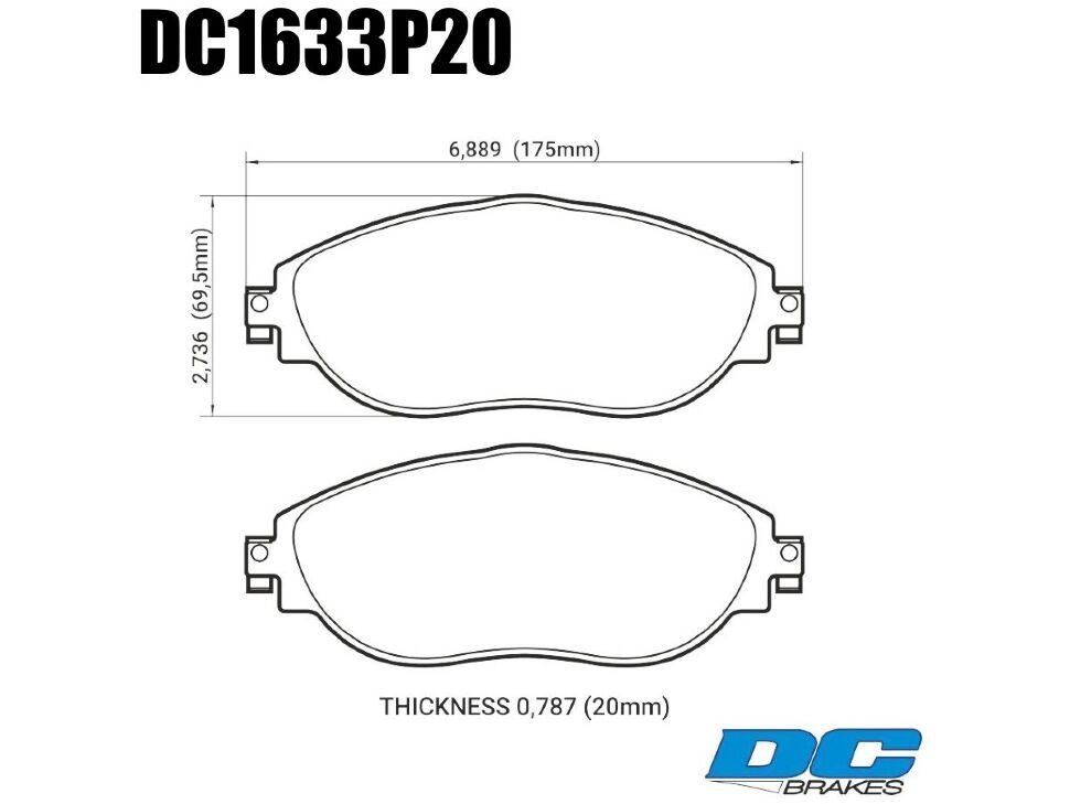 DC Brakes STR.S+ DC1633P20 Передние тормозные колодки для VAG 340 MQB