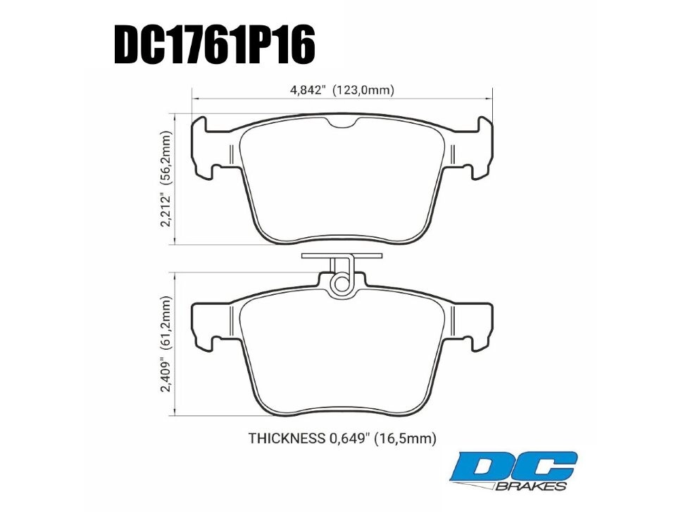 DC Brakes STR.S+ DC1761P16 Задние тормозные колодки для VAG MQB