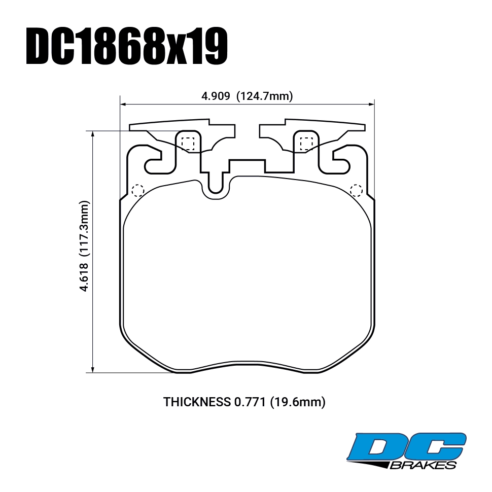 DC Brakes STR.S+ DC1868P19 Передние тормозные колодки для BMW X5 G05; 3 G20, 5 G30, M Performance