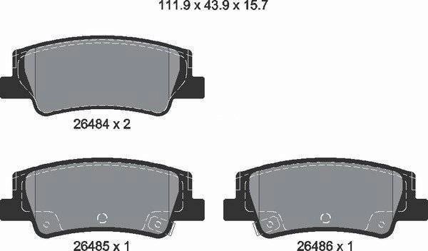 DC Brakes STR.S+ DC2299P15 Задние тормозные колодки для HYUNDAI SONATA; TUCSON; KIA K5, SPORTAGE