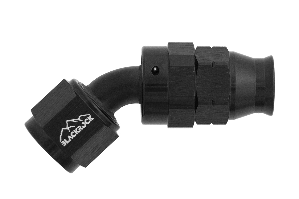 Фитинг AN-08, 45°, "мама" Hardline, алюминий, BLACKROCK LAB H08-045-BK