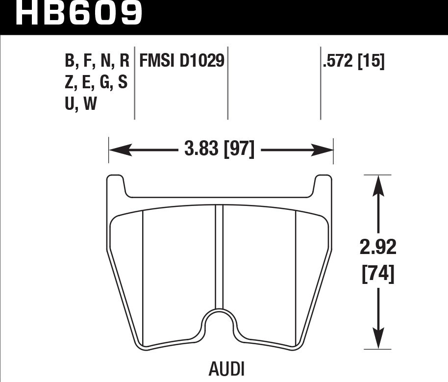HAWK PC HB609Z.572 Передние тормозные колодки для RS4/RS5/RS6/R8/RS-Q3/RS3 8V