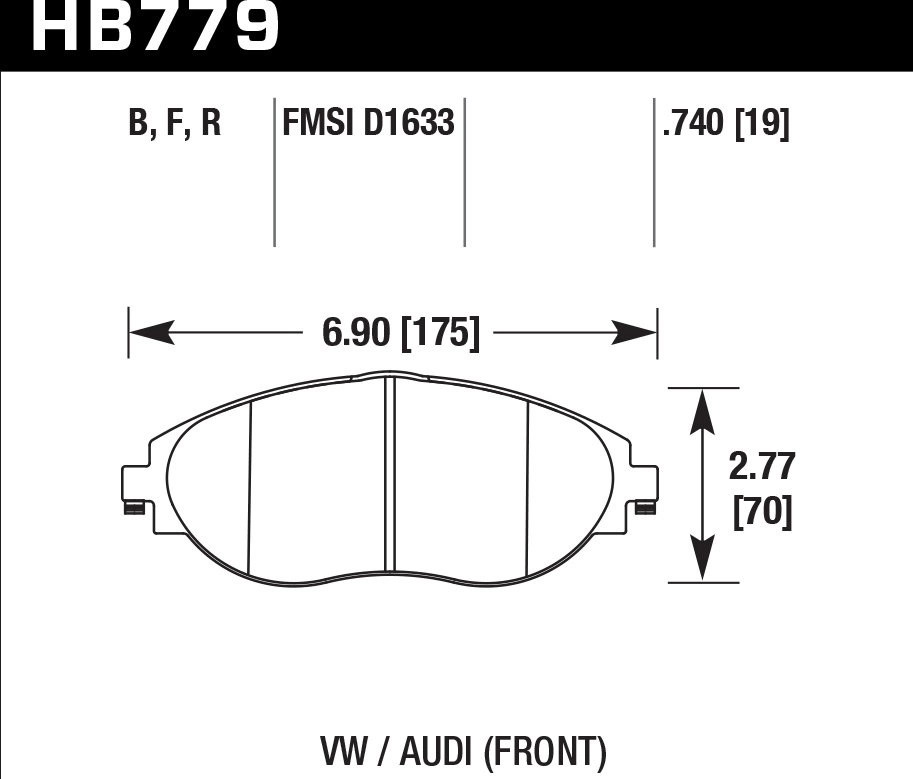 HAWK HPS 5.0 HB779B.740 Передние тормозные колодки для VAG 340 MQB