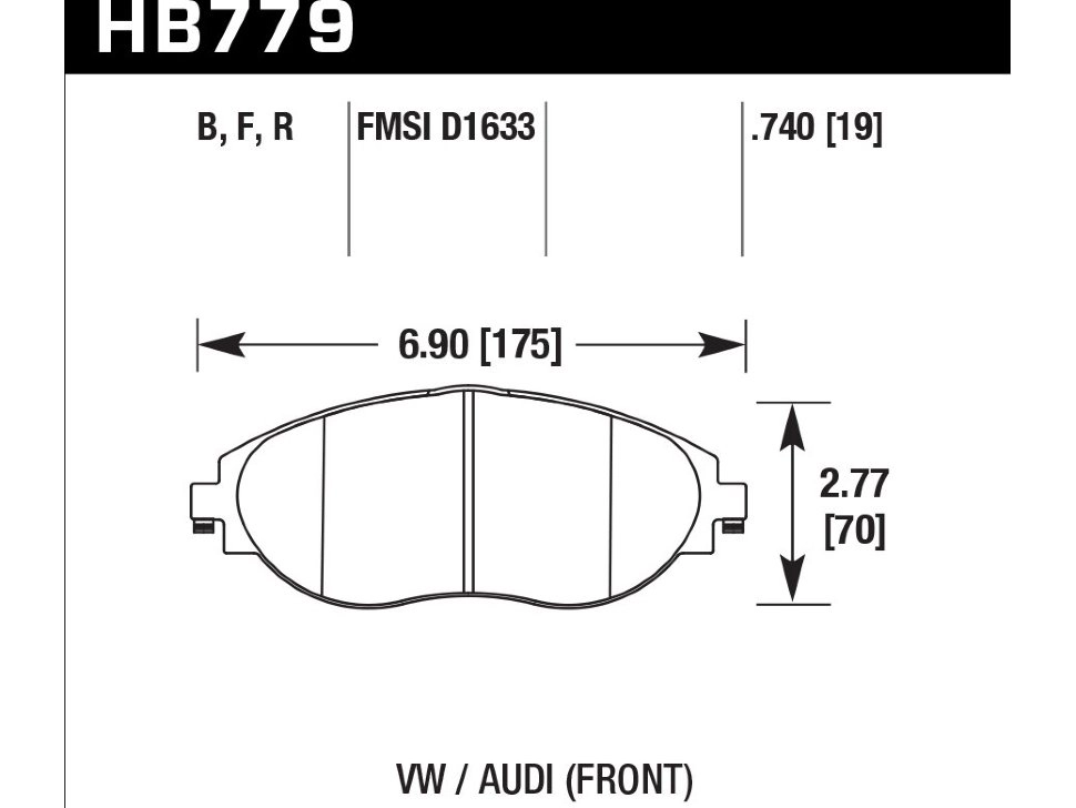 HAWK HPS HB779F.740 Передние тормозные колодки для VAG 340 MQB