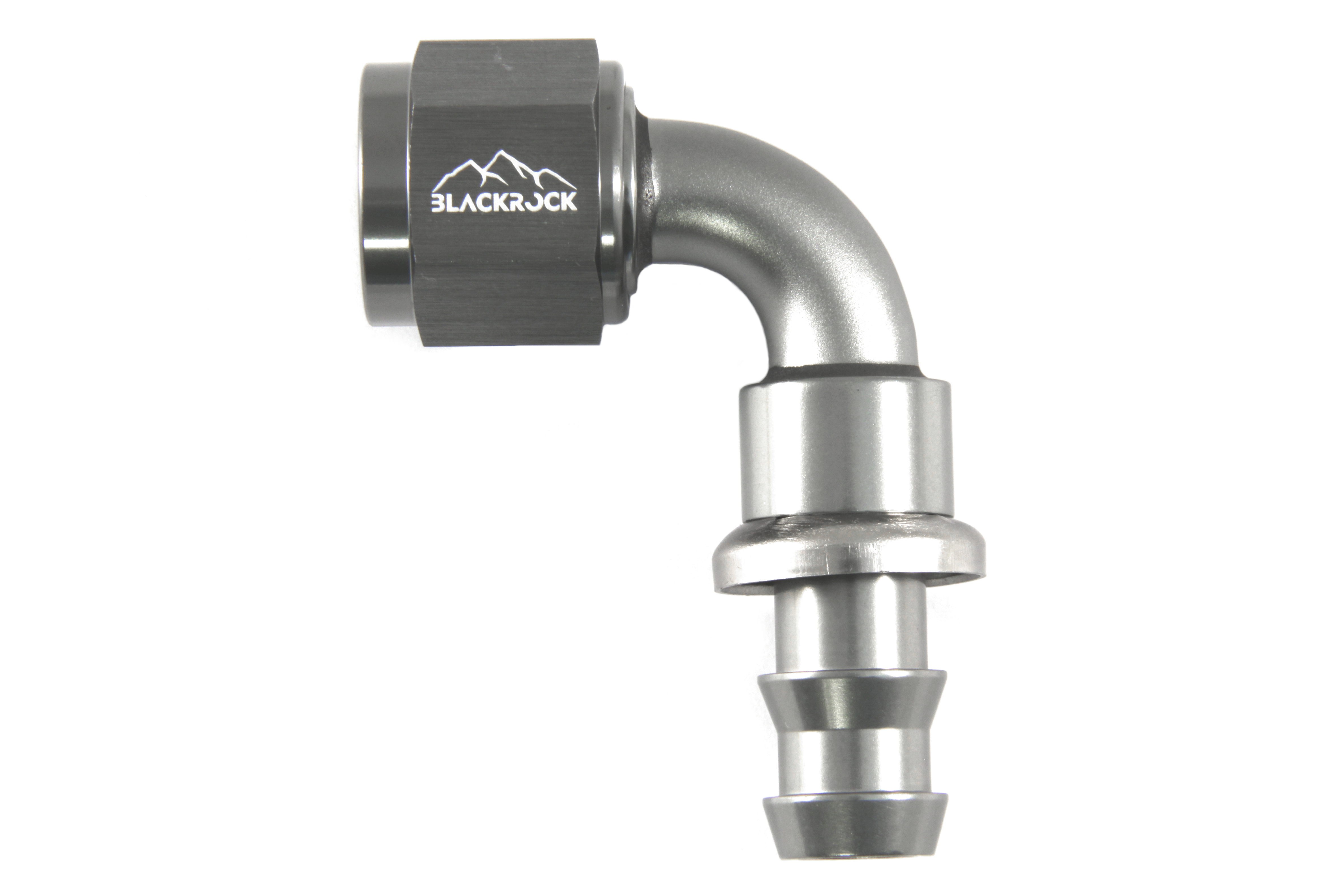 - 8 AN (8AN AN8) фитинг 90°, PUSH FIT серия BLACKROCK LAB P08-090-7Ti