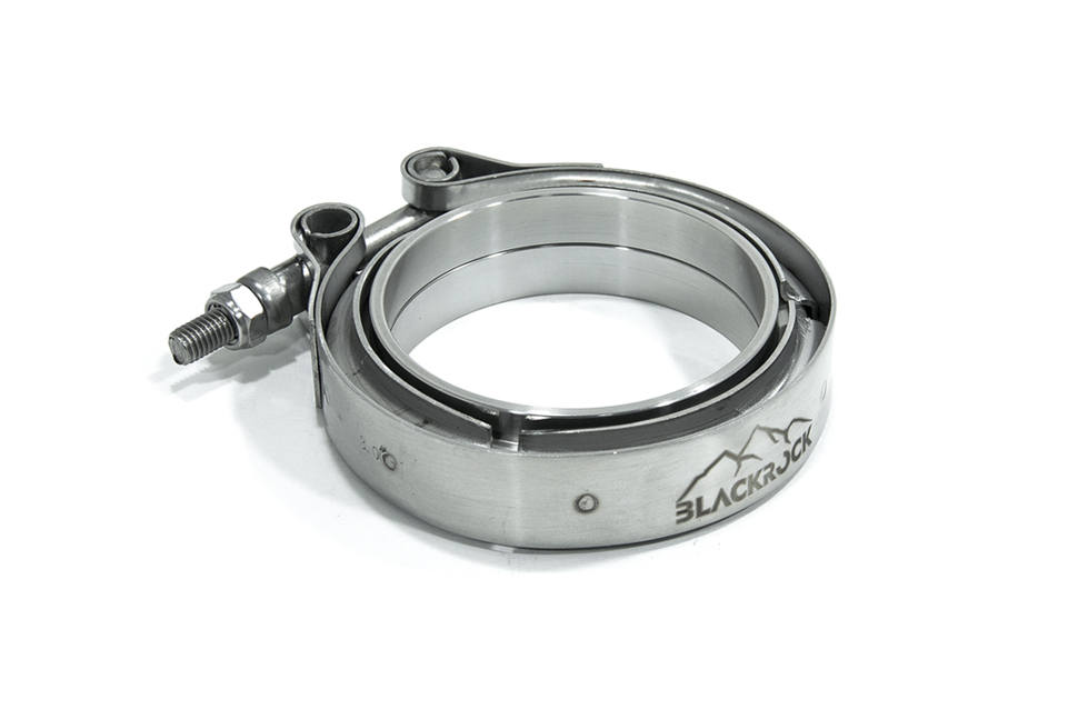 Хомут V-band 3" (76mm) нерж. сталь, фланцы с проточками мама-папа BlackRock Lab VB30